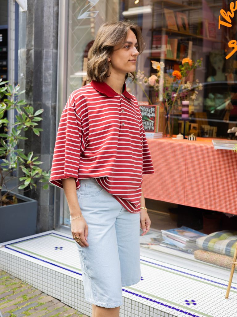 Polo Carianne Red Striped