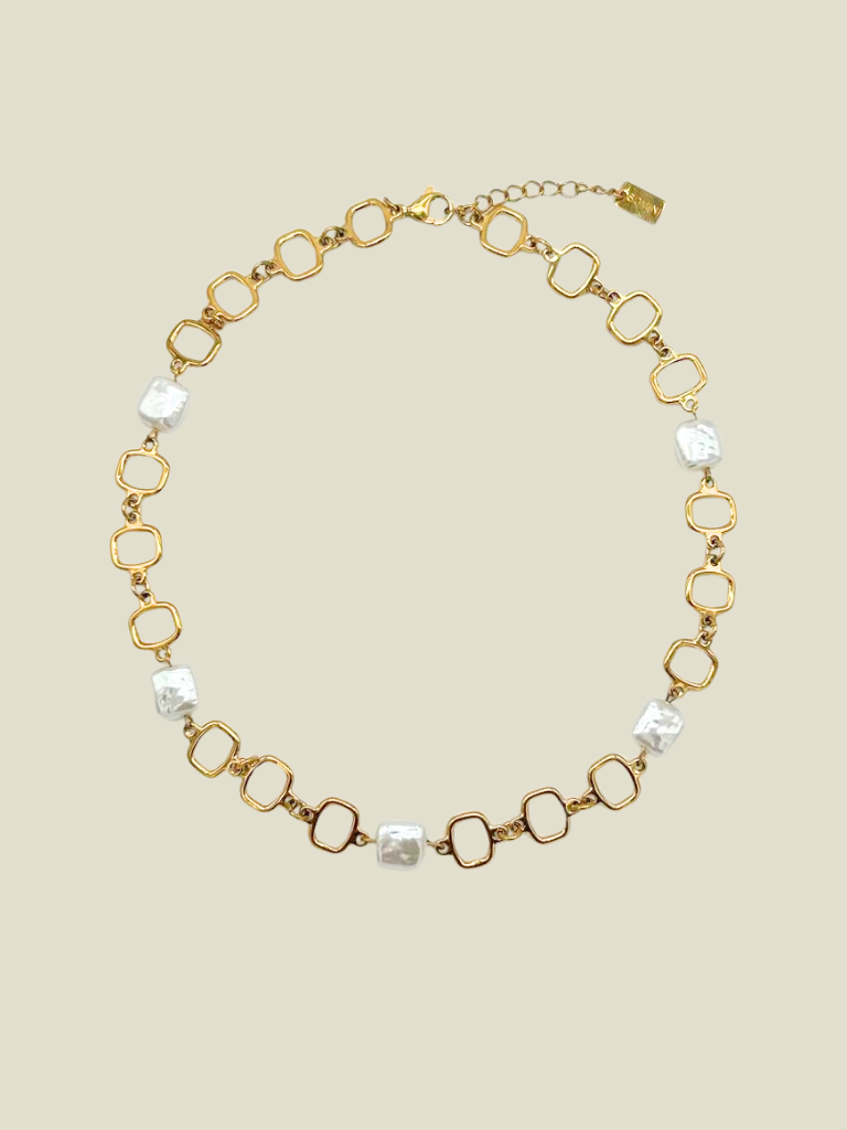 Necklace Open Squares Gold