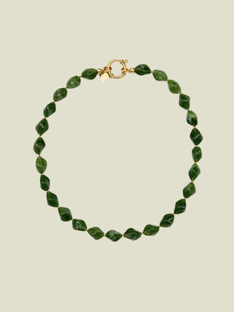 Necklace Clasp Green Stones