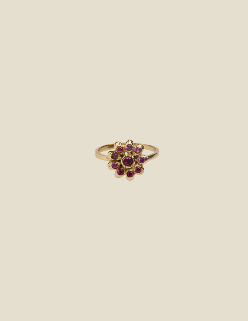Ring Chunky Flower Brass
