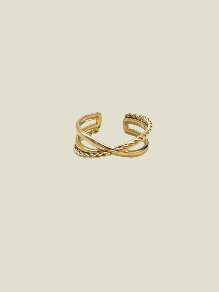 Ring Double Twisted Band Gold