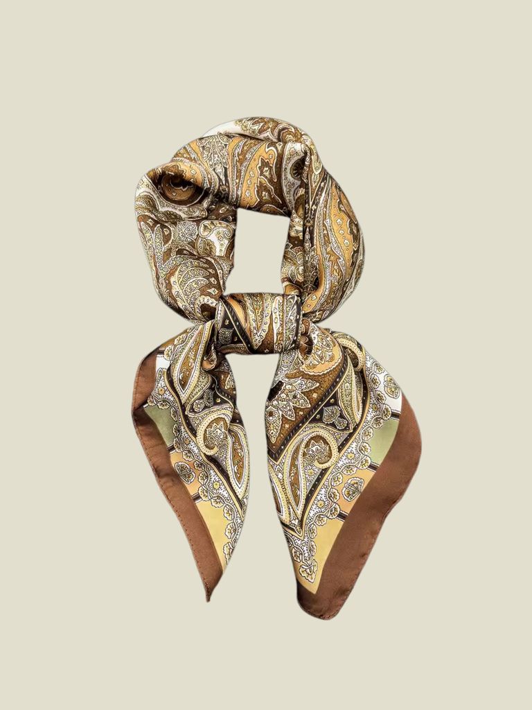 Scarf Valerie Brown Camel Paisley
