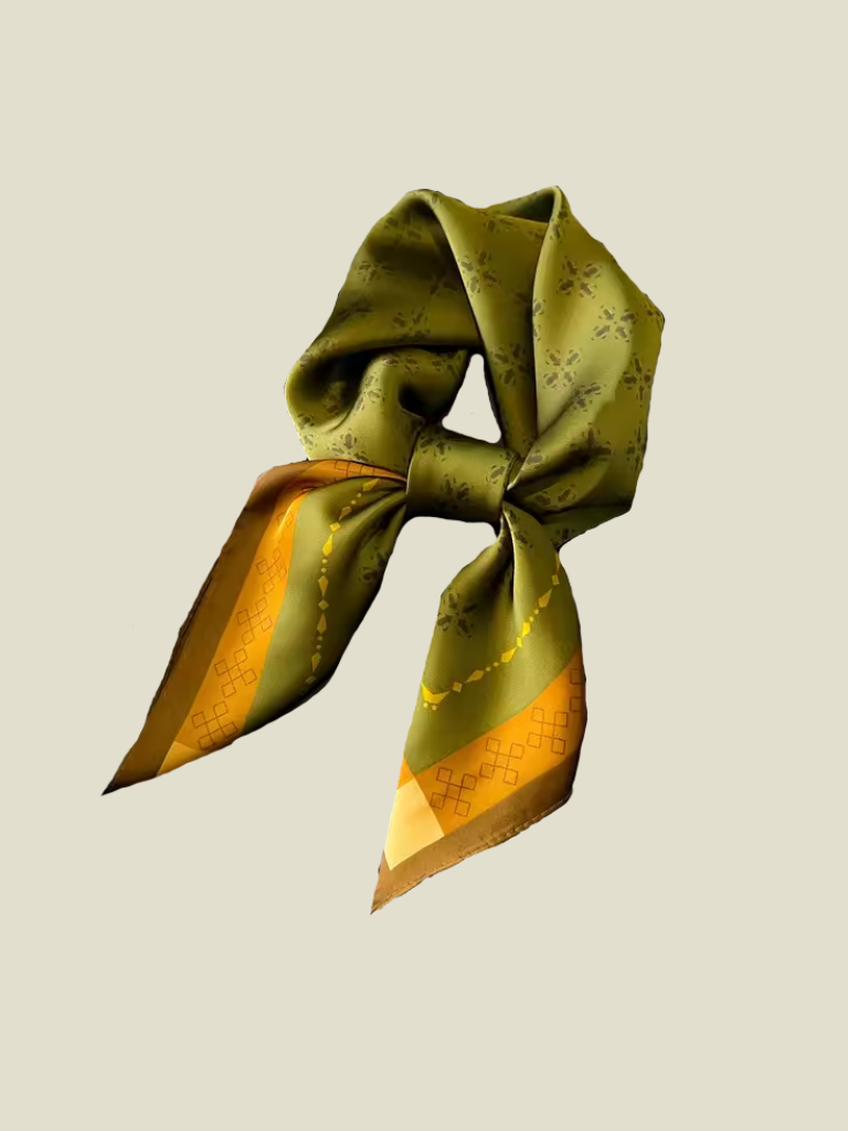 Scarf Valerie Green Brown Pattern