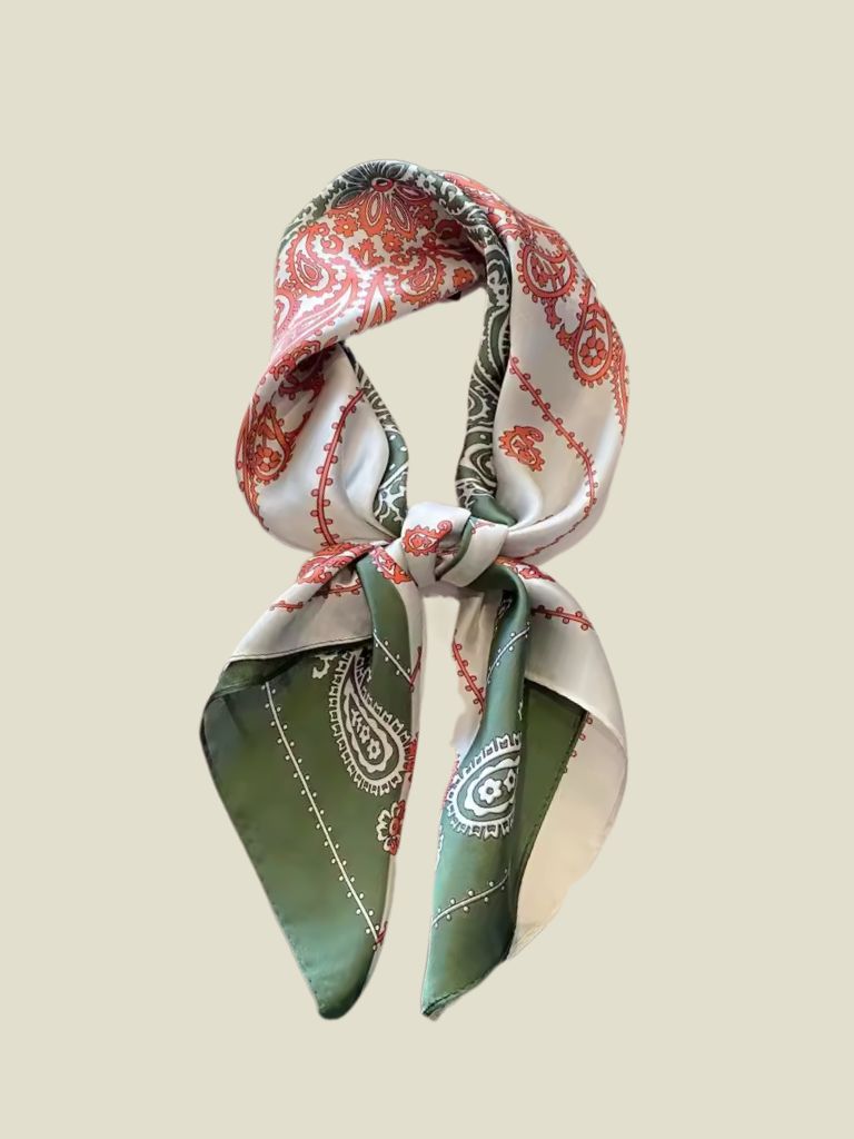 Scarf Valerie Green Red Paisley