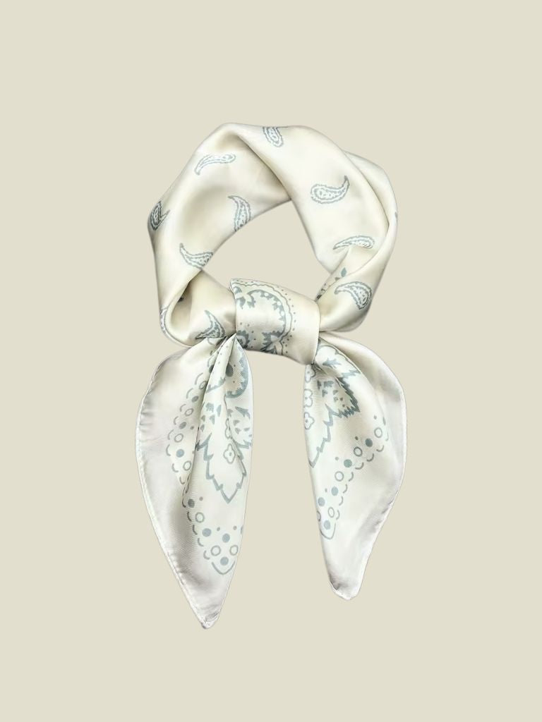 Scarf Valerie White Blue Paisley