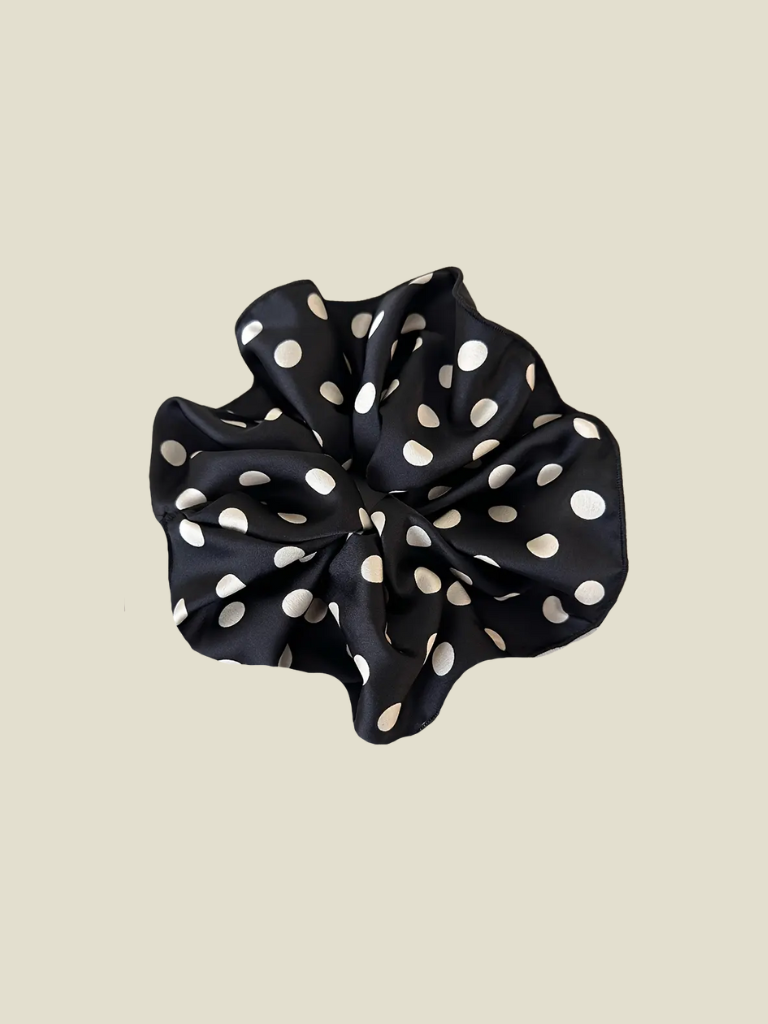 Scrunchie Big Polkadot Black