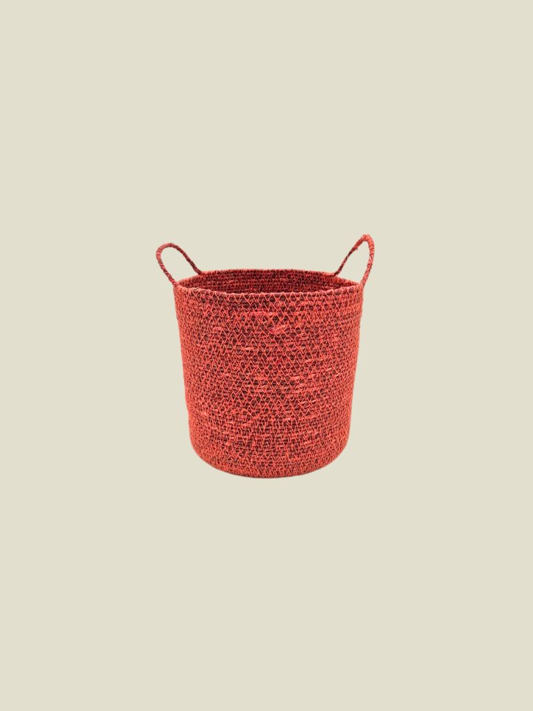 Seagrass baskets with handles Coral