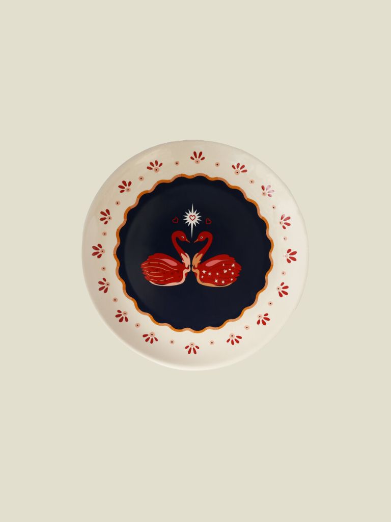 Serving Plate Swans