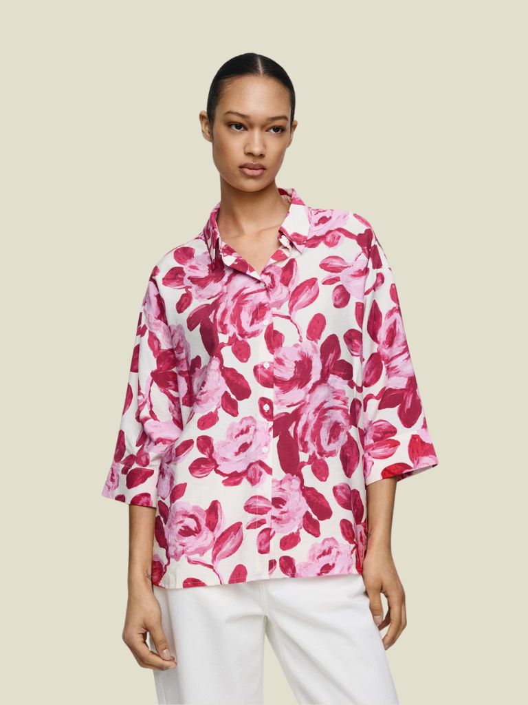 Shirt Edrina Red Rose Flower