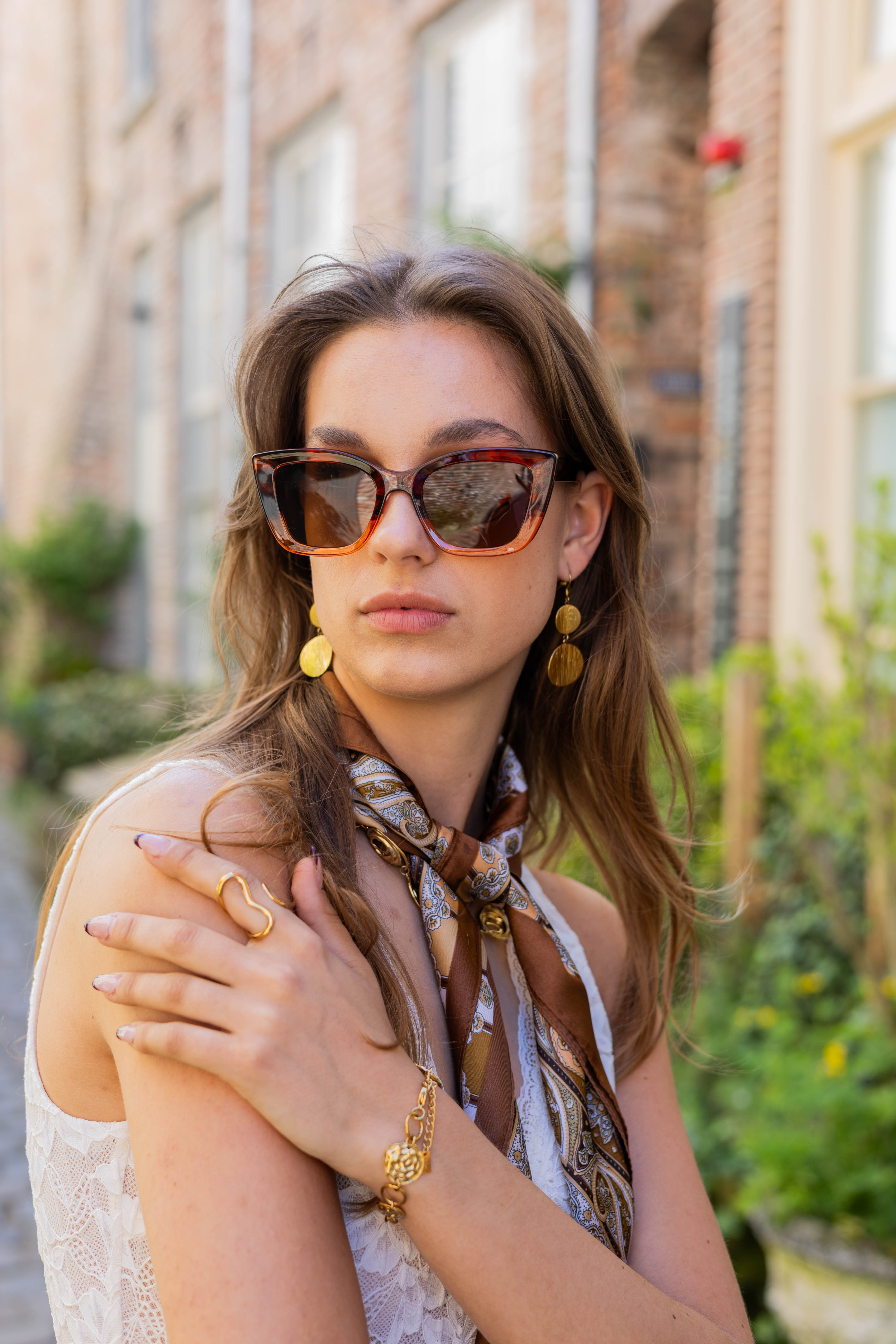 Funky Earrings (Set) Structured Circles Gold