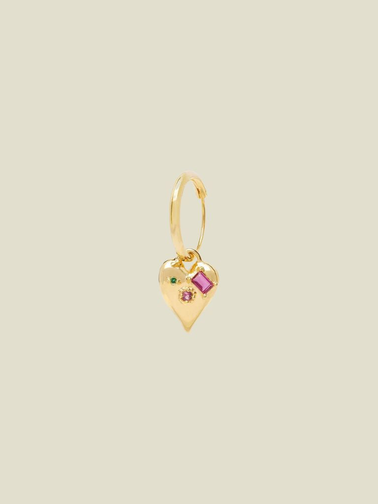 Colorful Heart Earring Gold