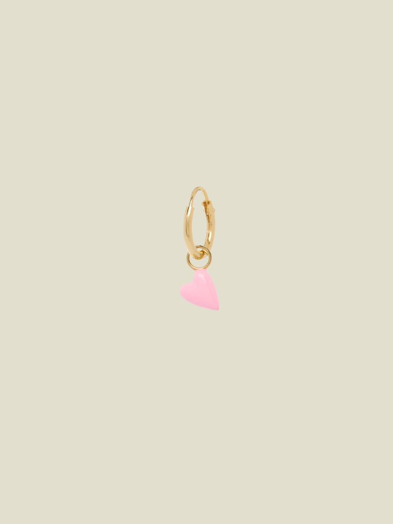 Single Earring Rose Heart Beat Gold