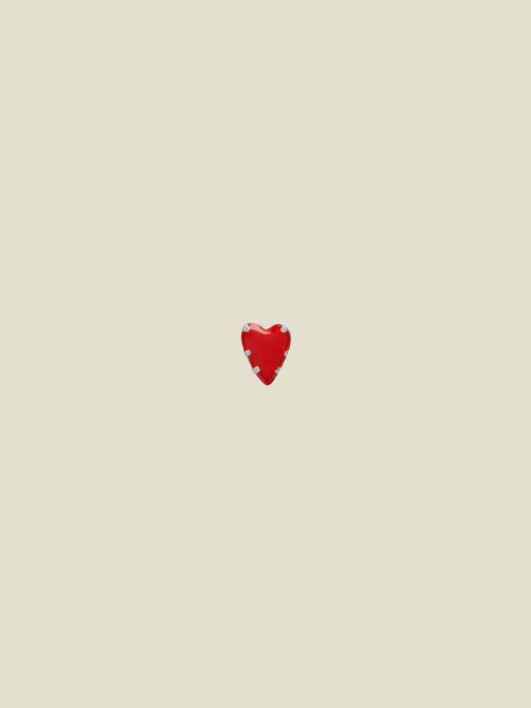 Single Stud Lolita Heart Silver