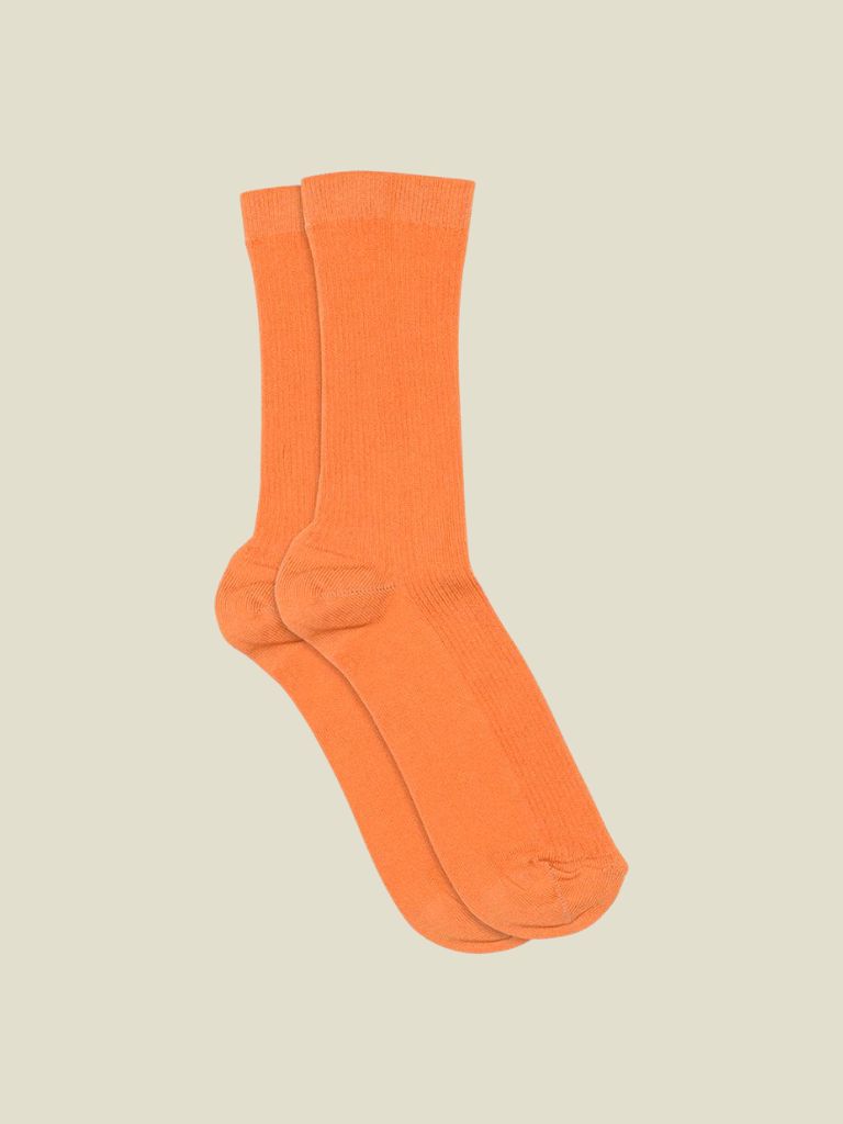 Socks Fine Cotton Rib Amberglow