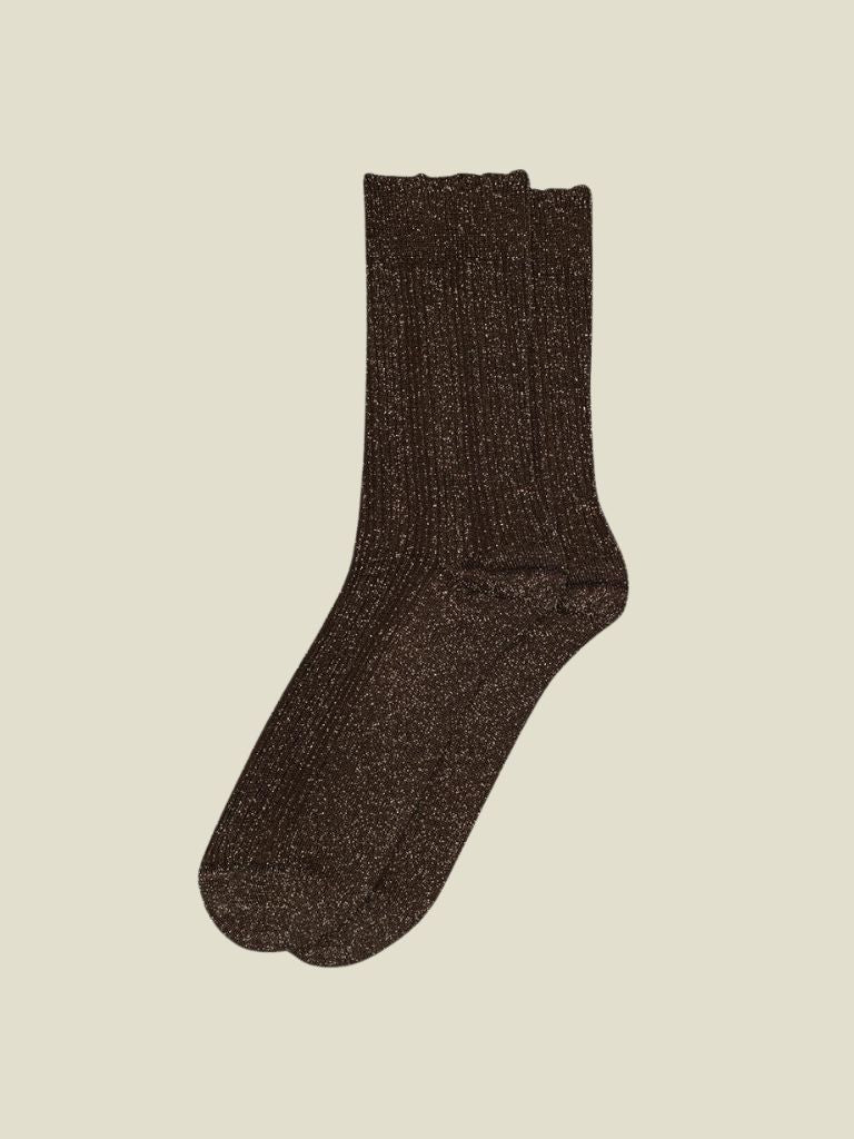 Socks Julia Glitter Dark Brown