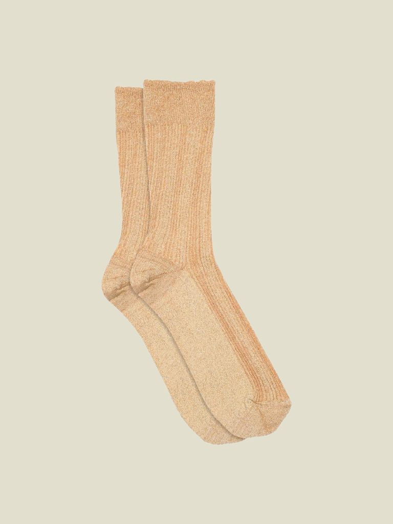 Socks Julia Glitter Golden Tan