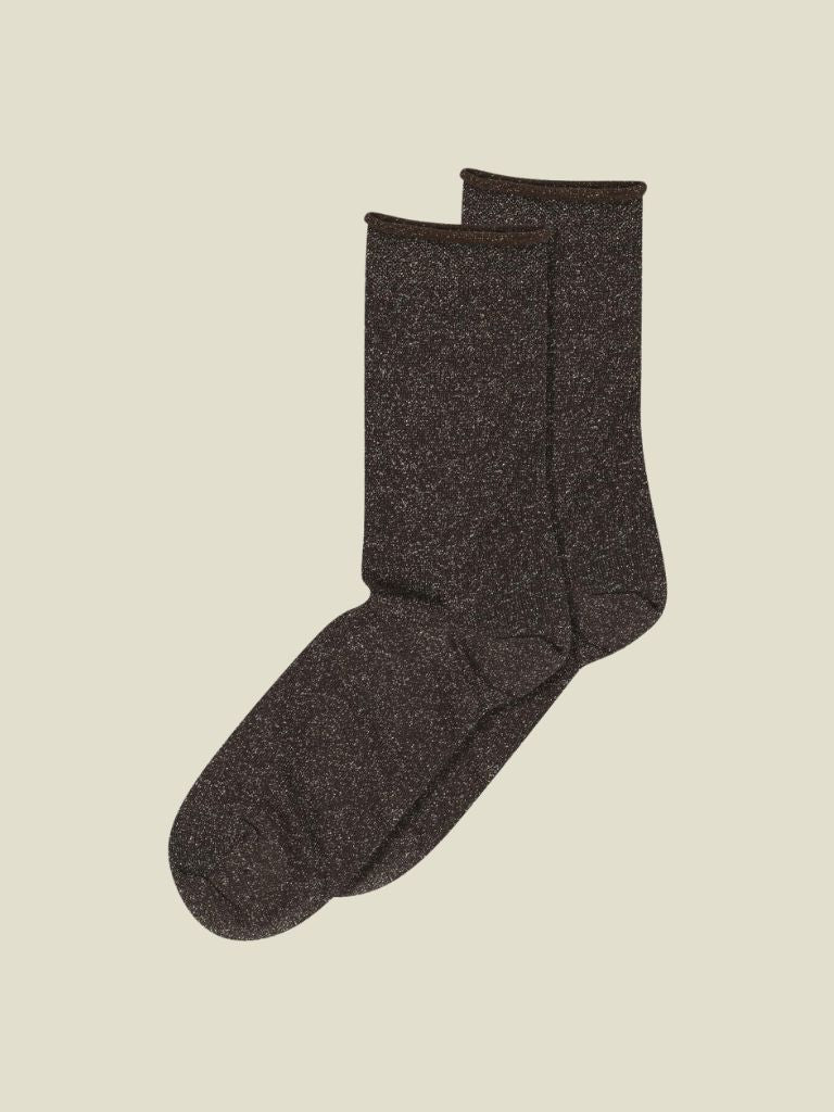 Socks Lucinda Glitter Dark Brown