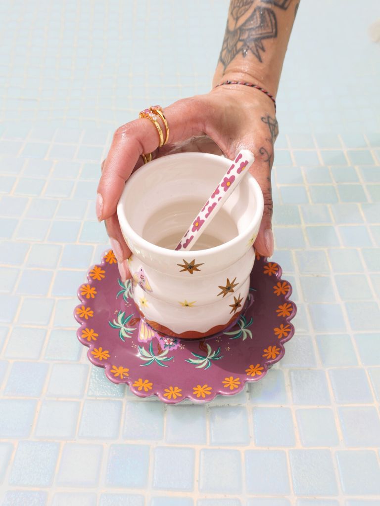 Spoon with Purple Flowers