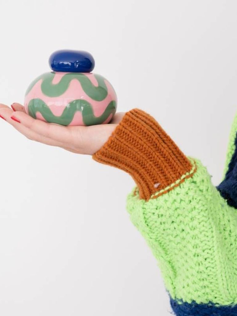 Storage Jar Simona Green Waves