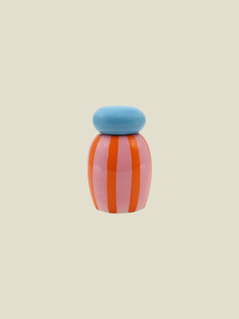 Storage Jar Simona Orange Stripes