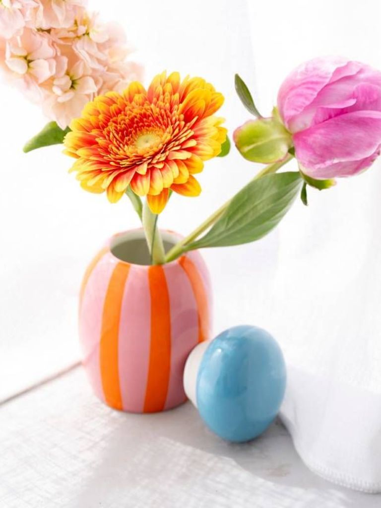 Storage Jar Simona Orange Stripes