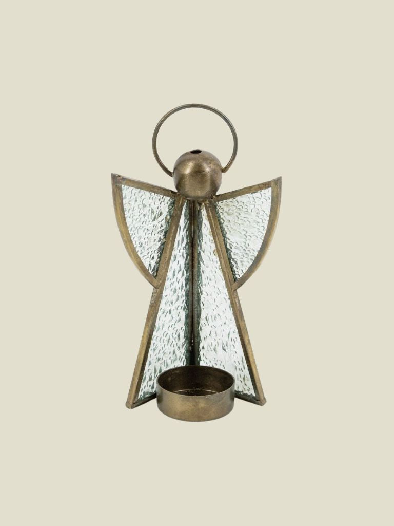 Tea Light Holder Angel Gold