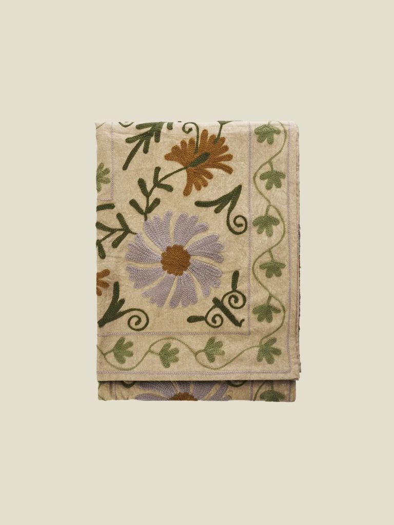 Throw Suzani Cotton Old Rose