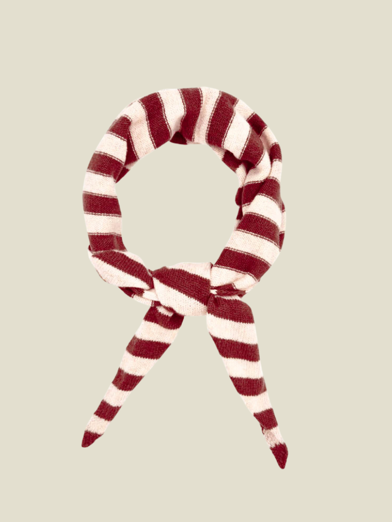 Scarf Valentina Wool Striped Red White