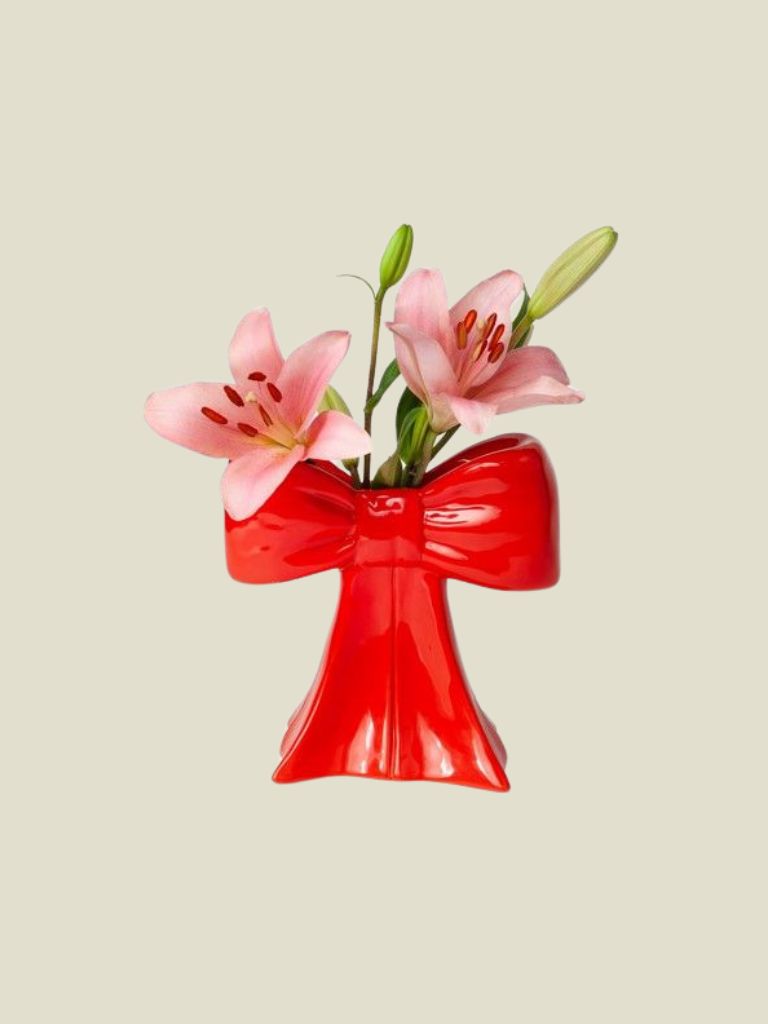 Vase Bow Red