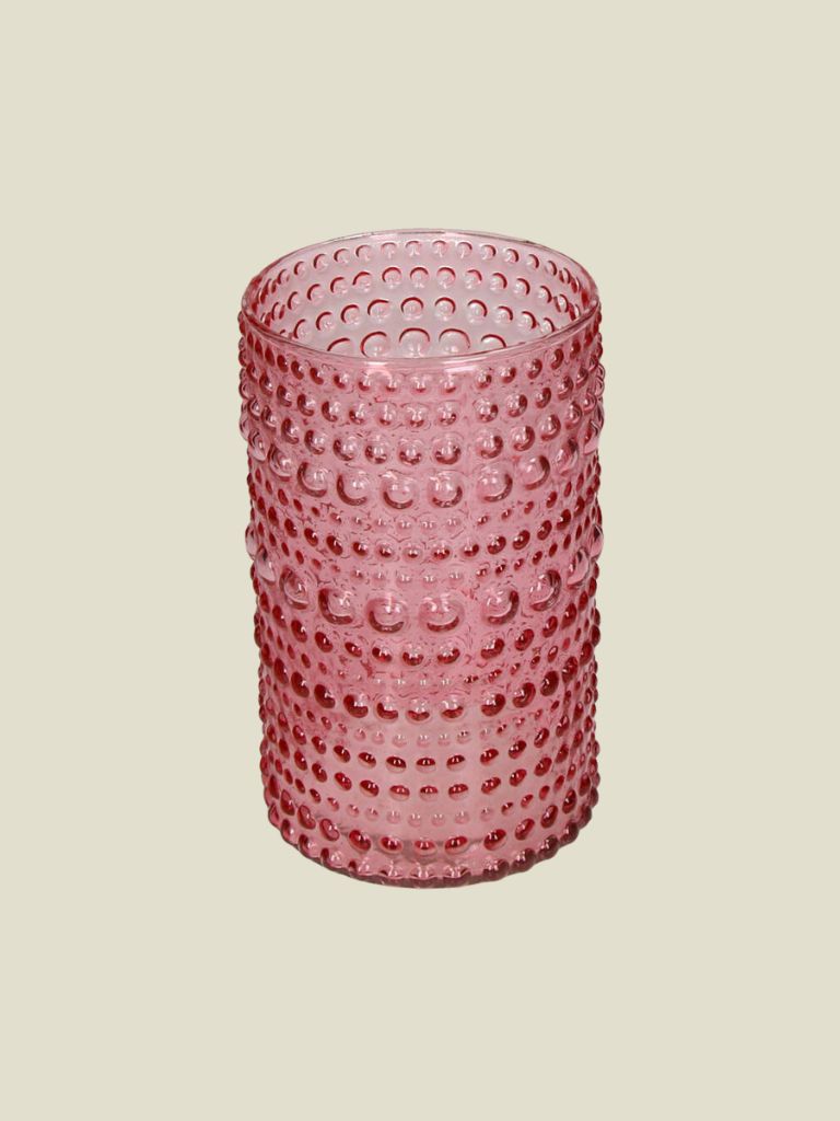 Candle Holder Pink Bubbles Big