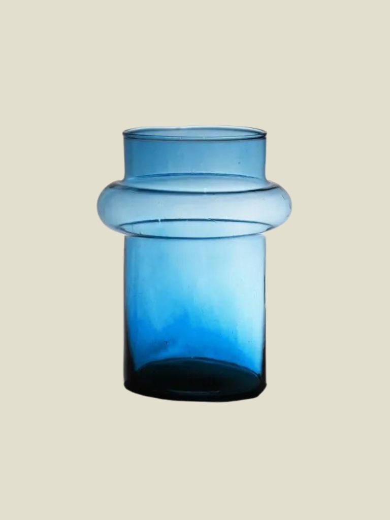 Vase Lune Recycled Blue