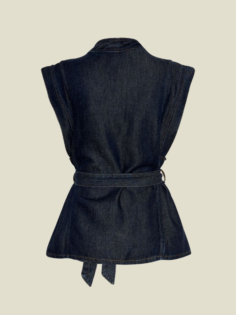 Vest Josephine Rue Dark Blue Wash