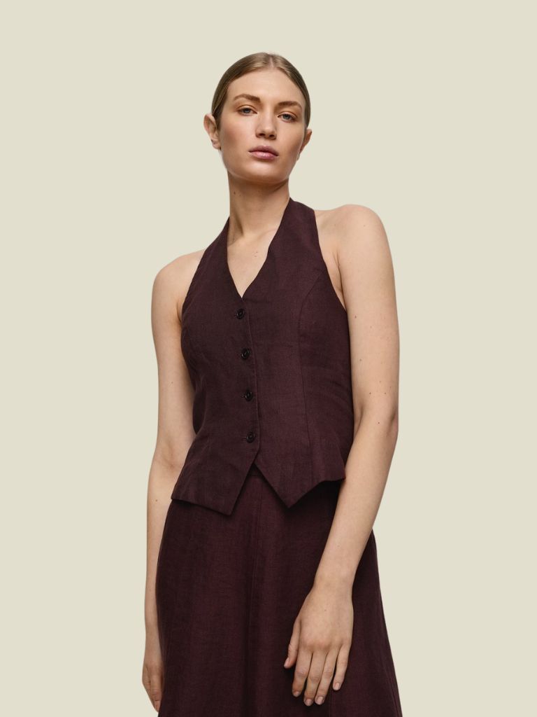 Waistcoat Naira Claritta Halterneck Fudge