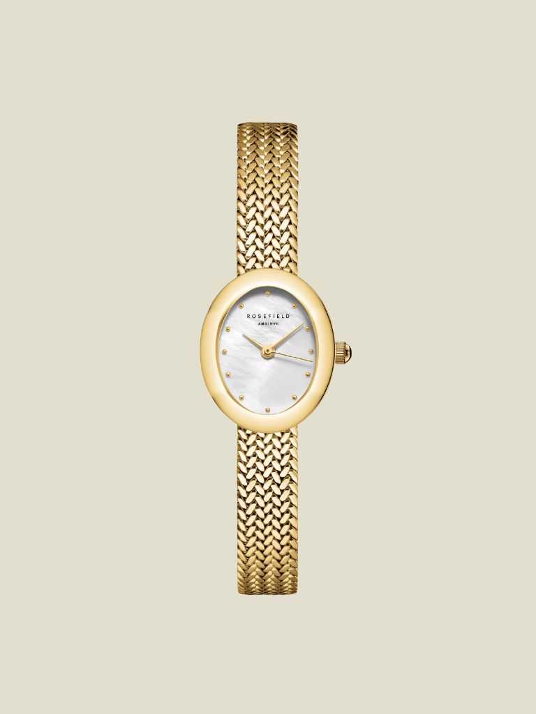 Watch Mini White Pearl Gold