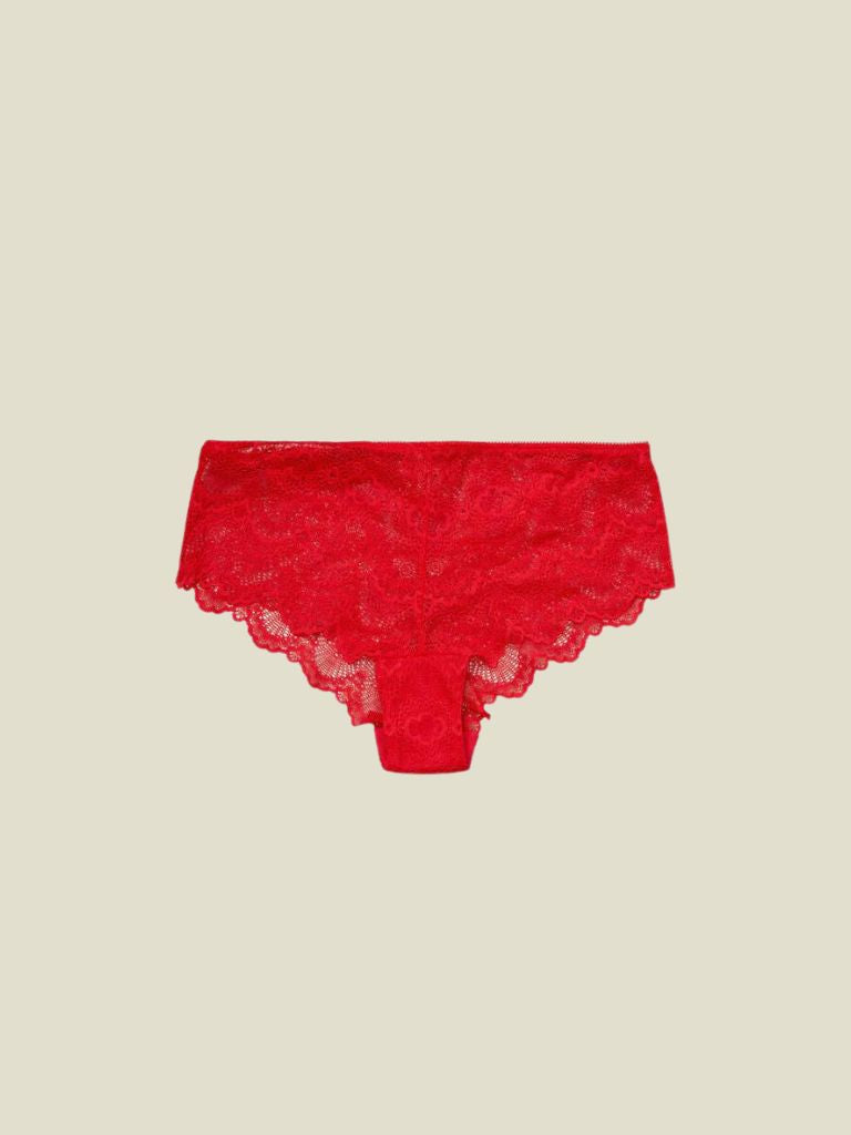 Wave Lace Cassia Hipster Red
