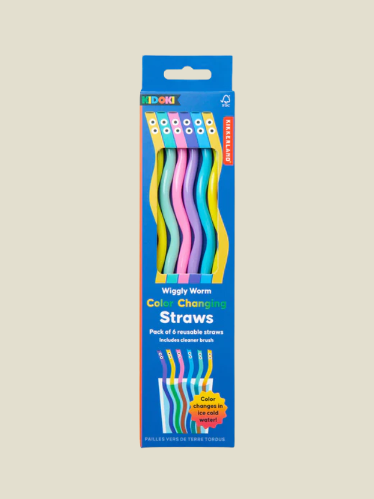 Kidoki Wiggly Worm Color Changing Straws