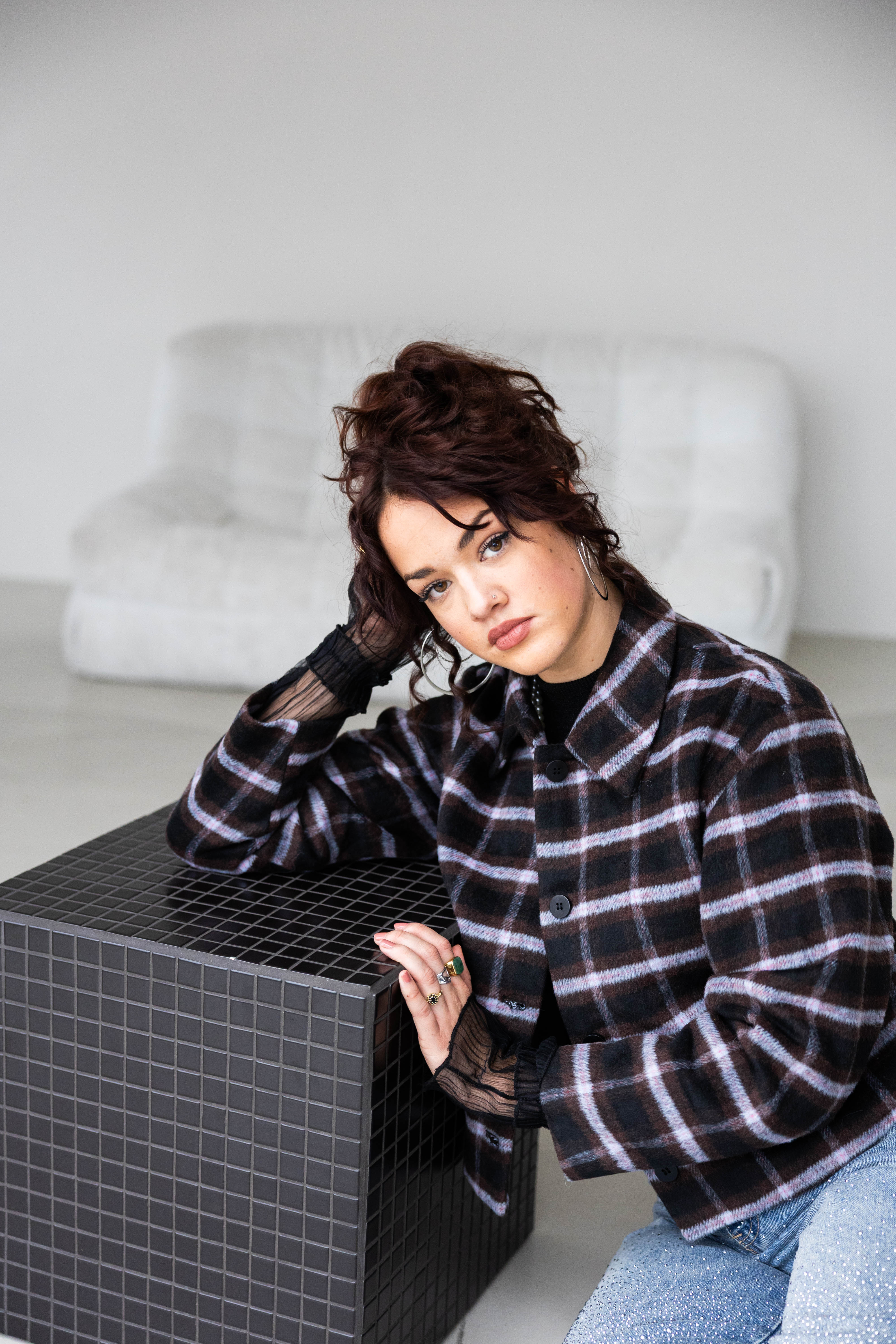 Funky Earrings (Set) Santi Hoops Silver 7