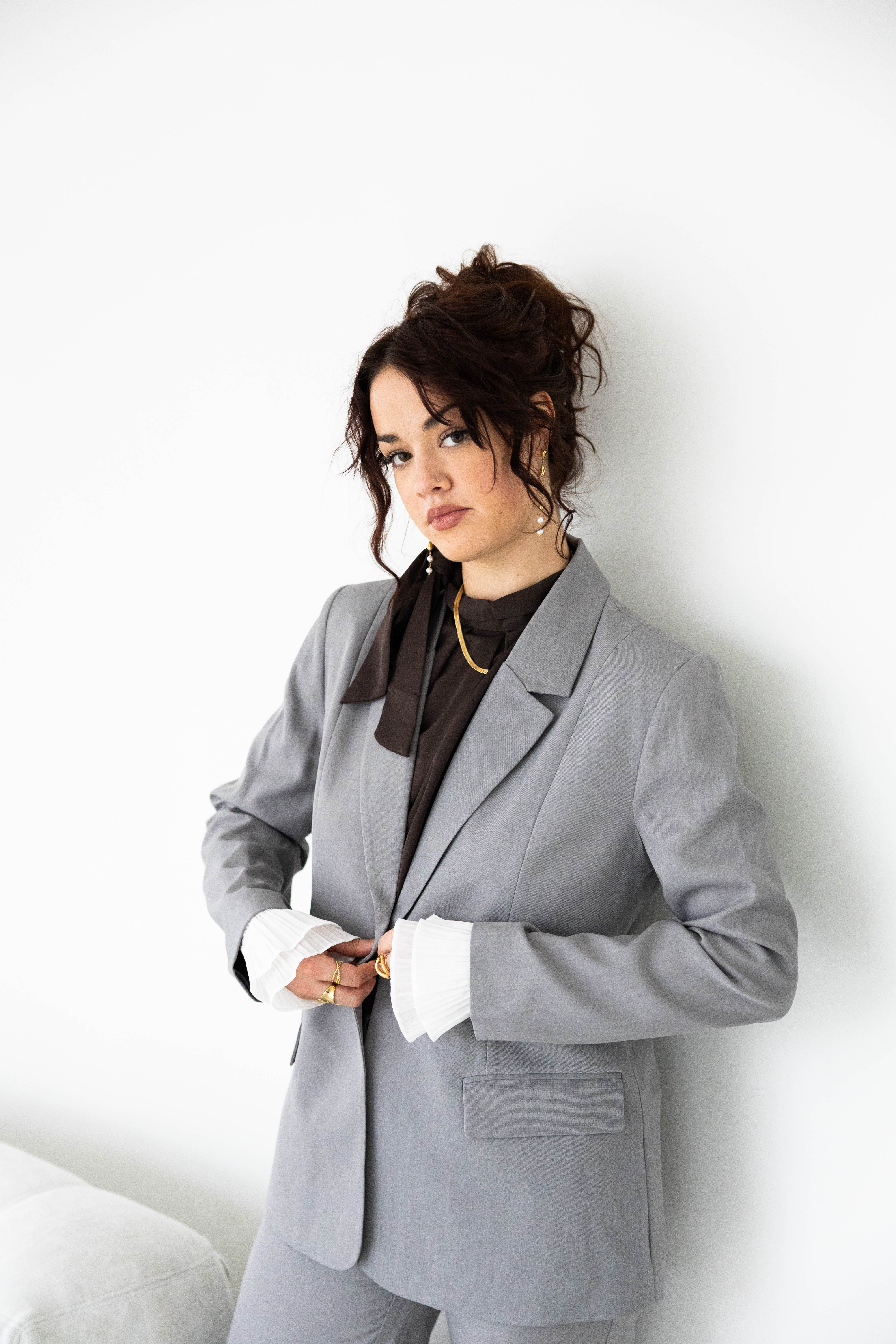 Blazer Fava Long Grey Melange