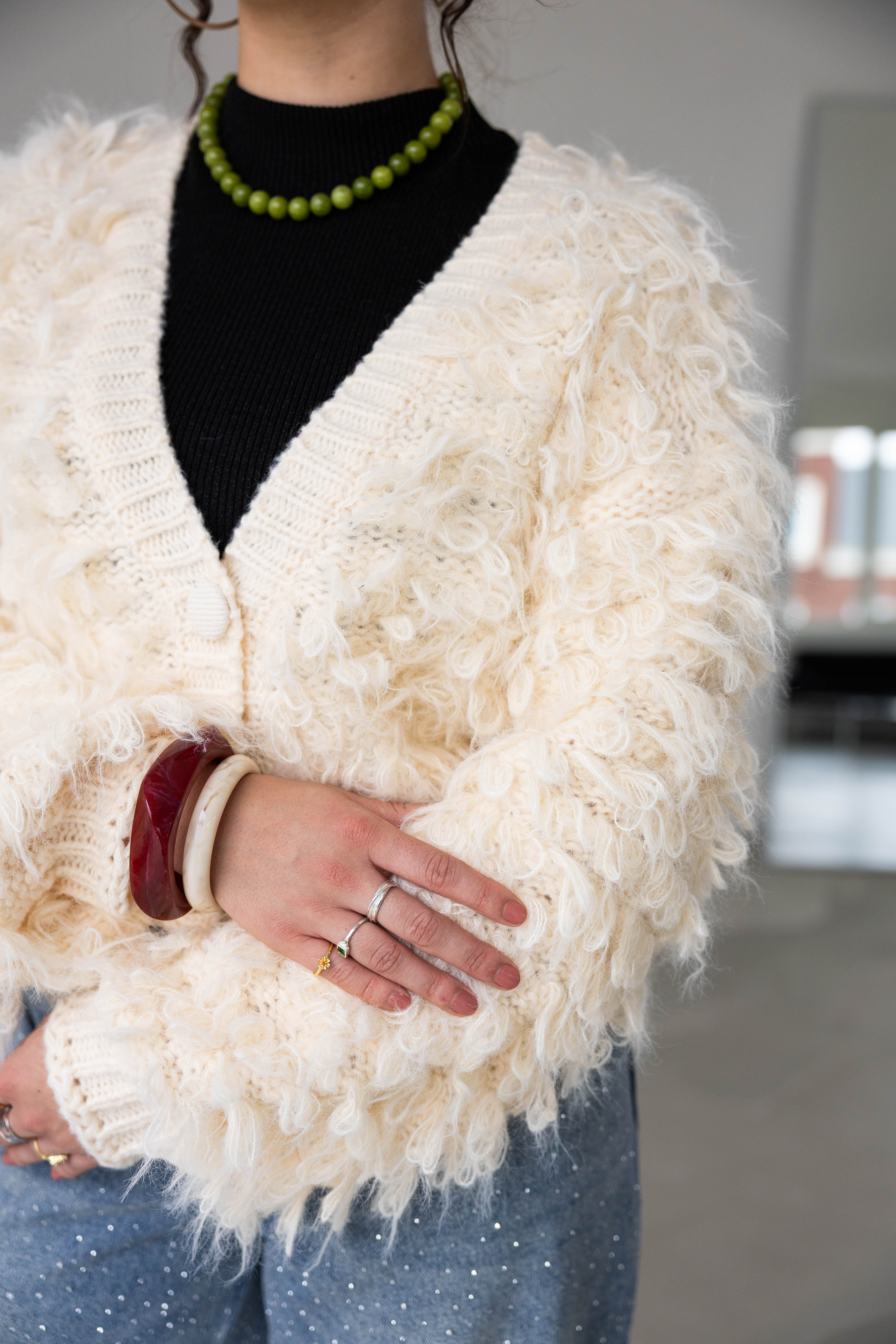 Necklace Beaded Choker Green