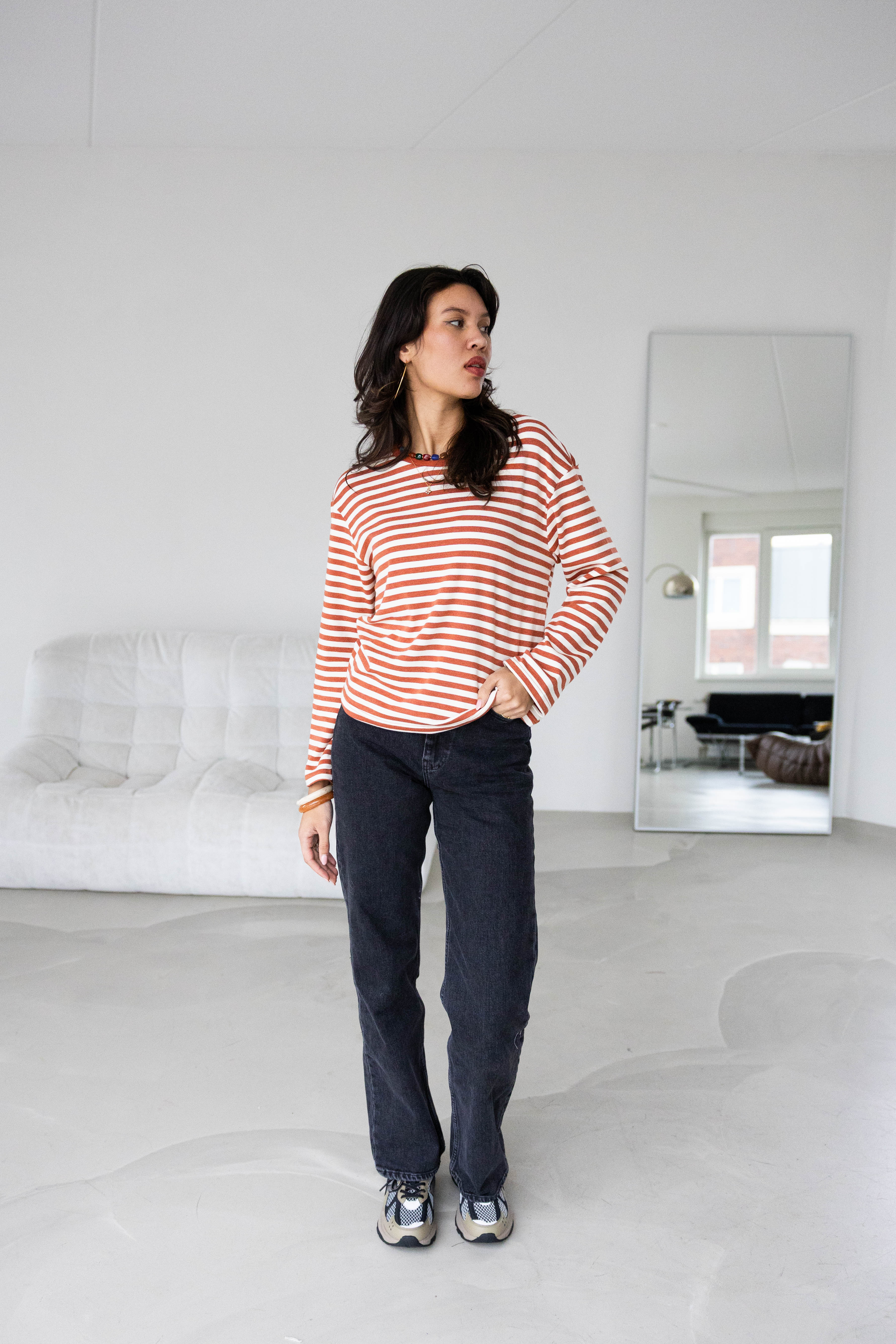 Longsleeve Ceren Striped Terra