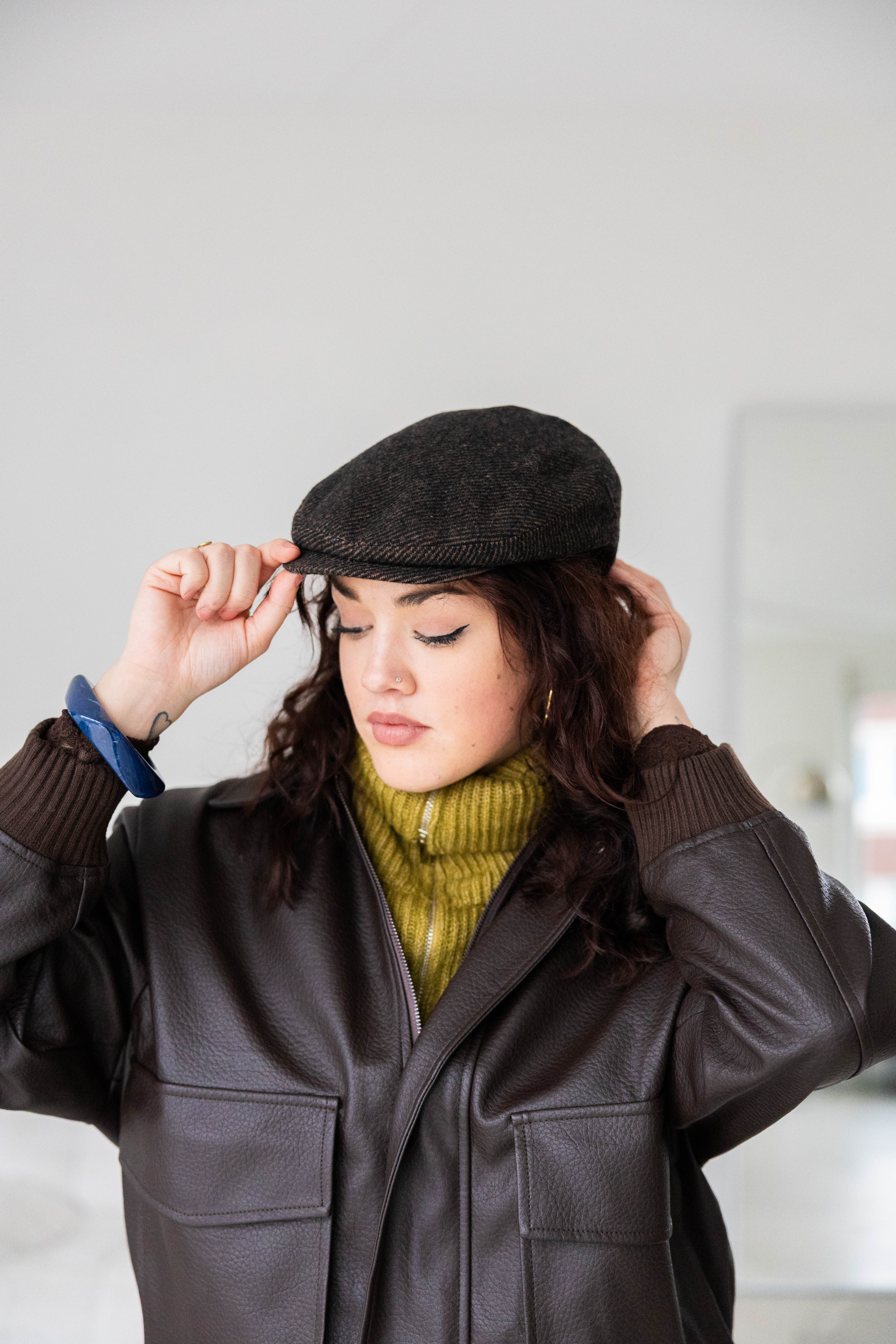 Flat Cap Twill Dark Brown