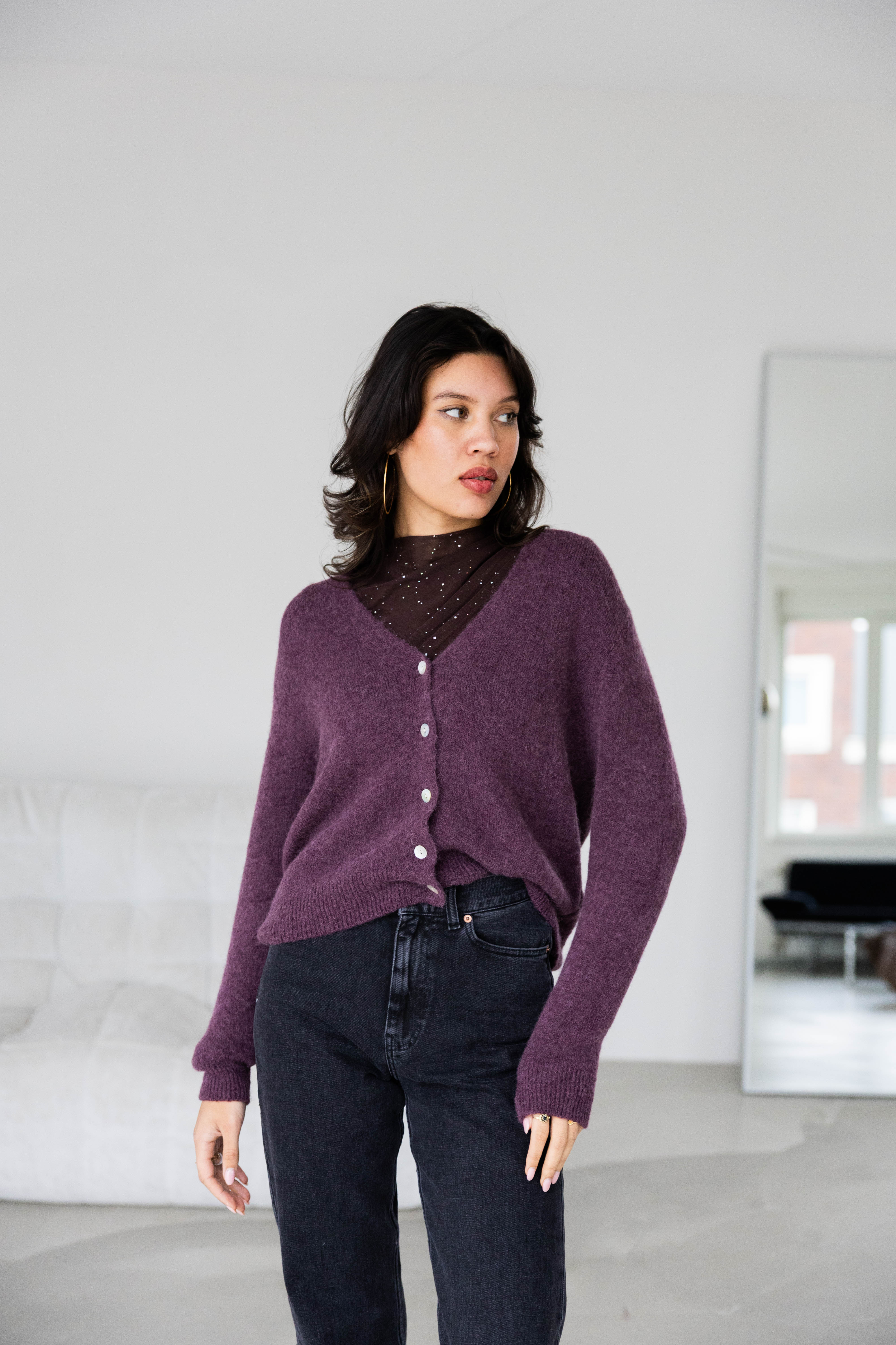 Cardigan Nanouki Prune