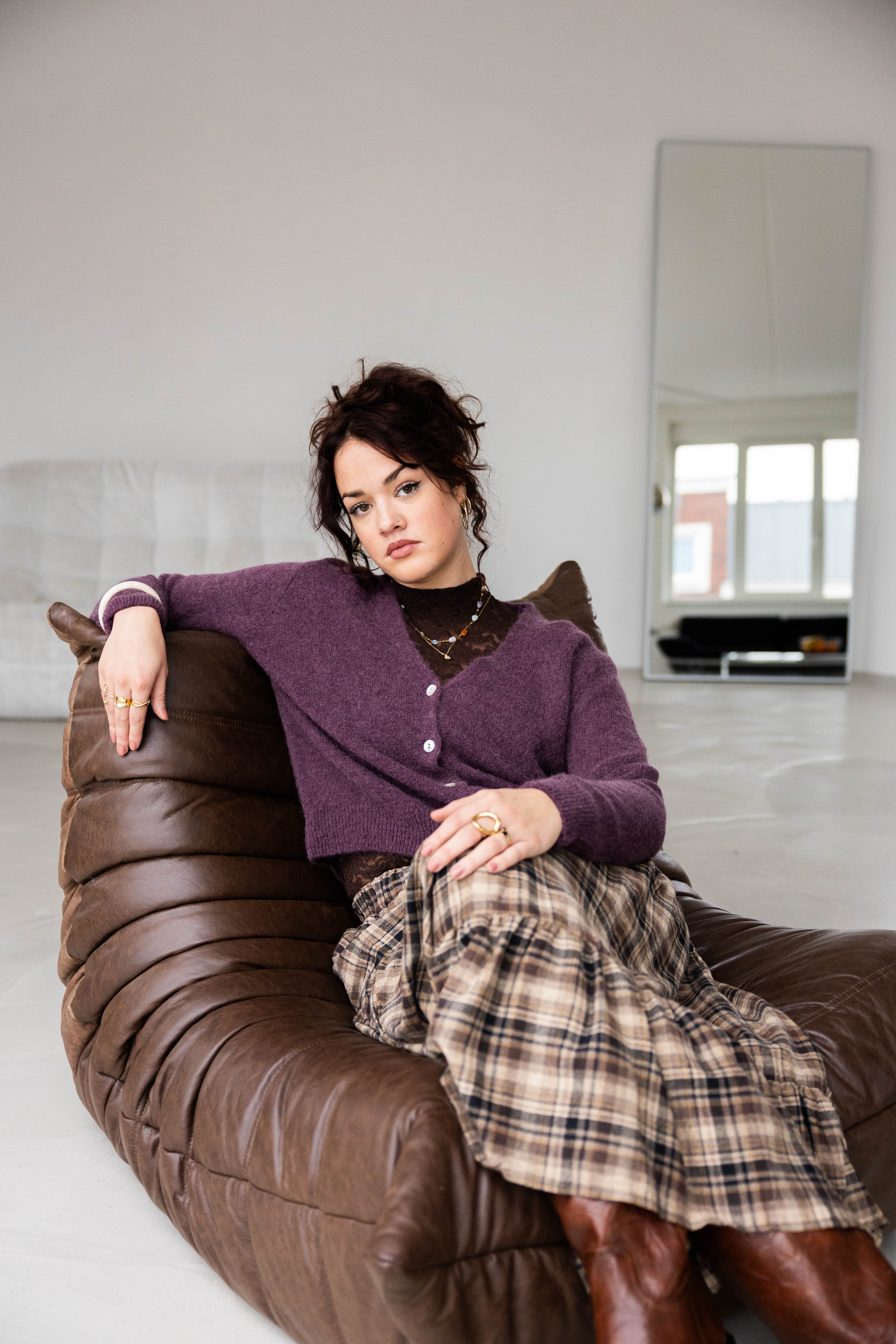 Skirt Dita Checkered Choco