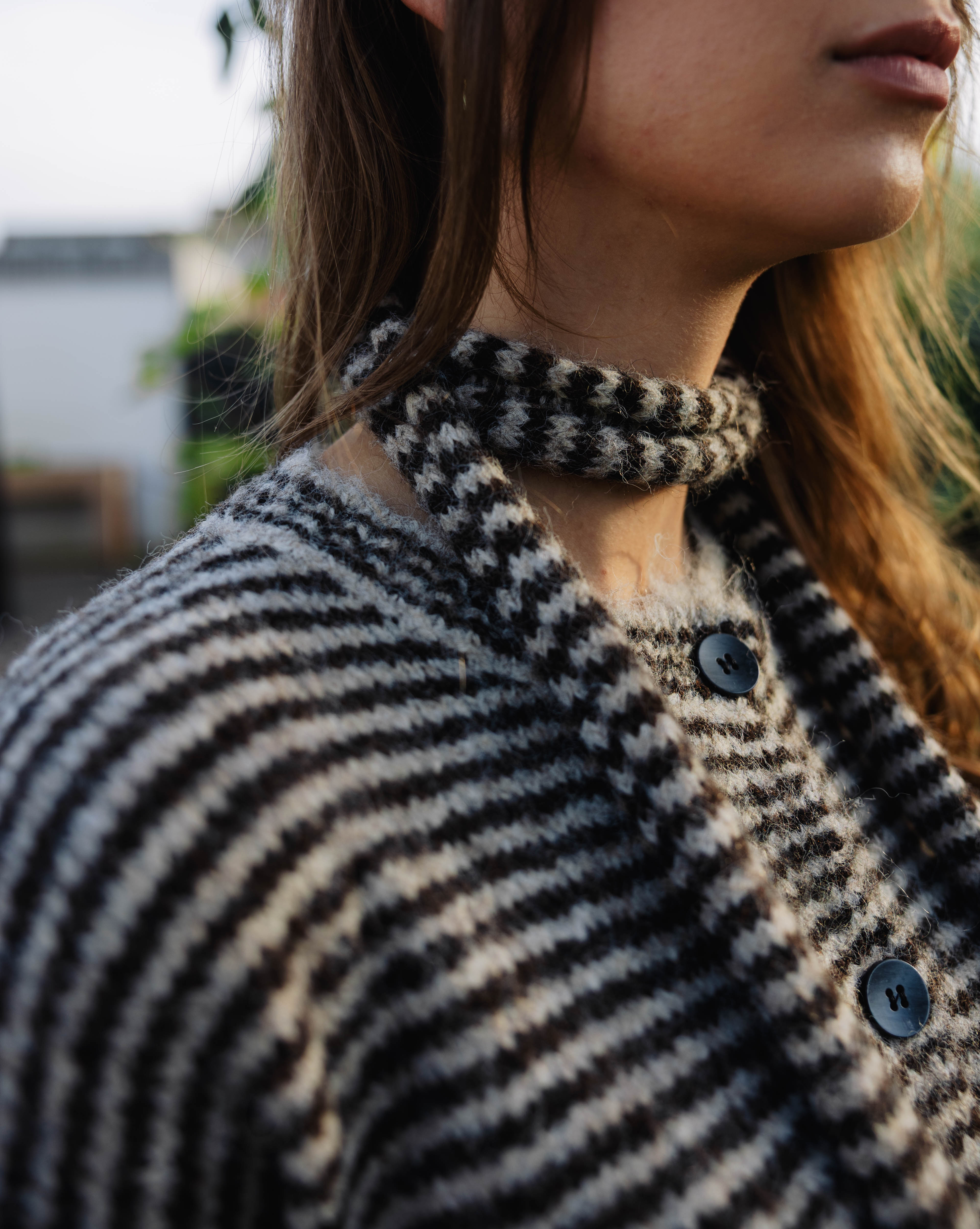 Cardigan Selena Striped Brown