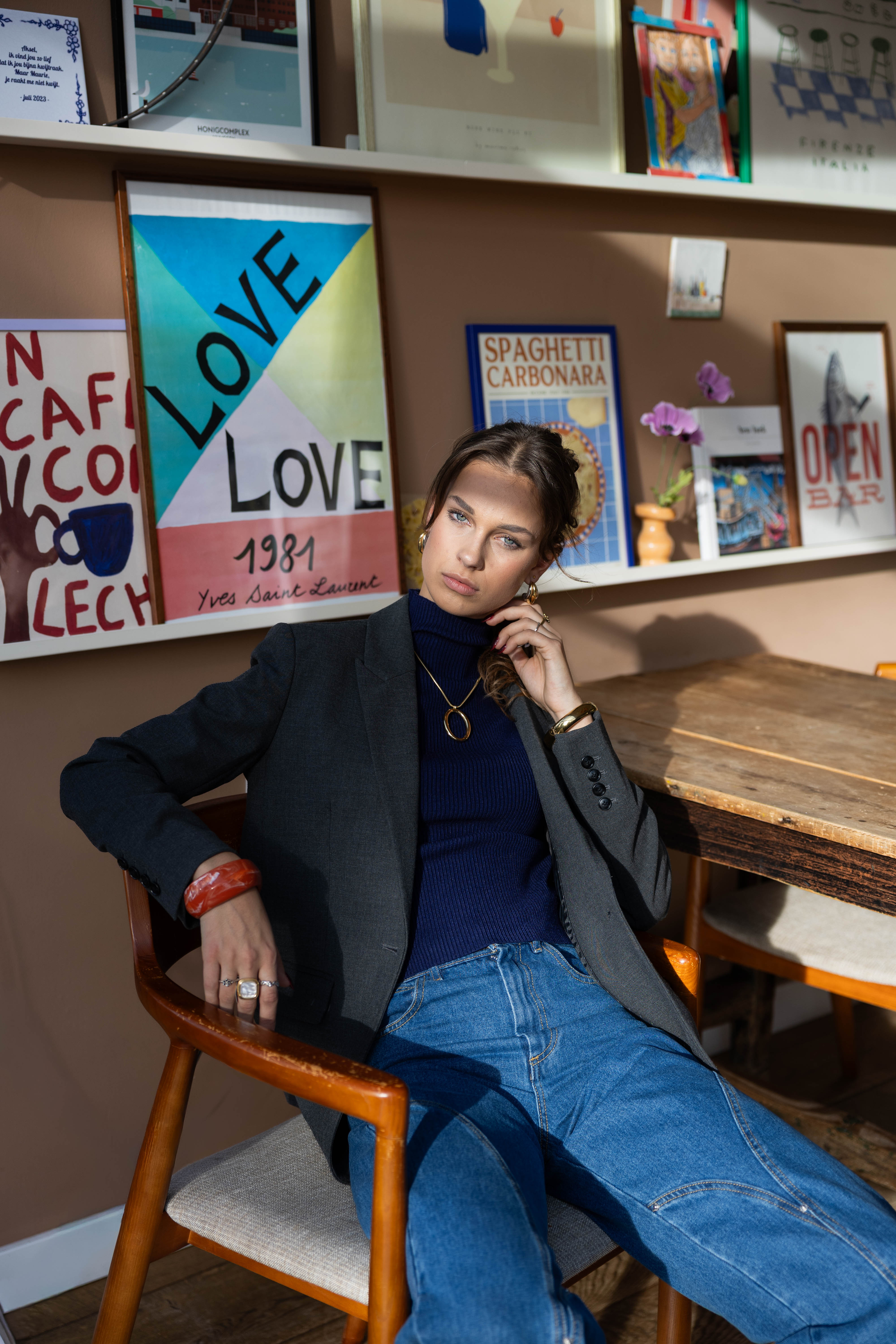 Blazer Jayden Henrike Dark Grey Melange