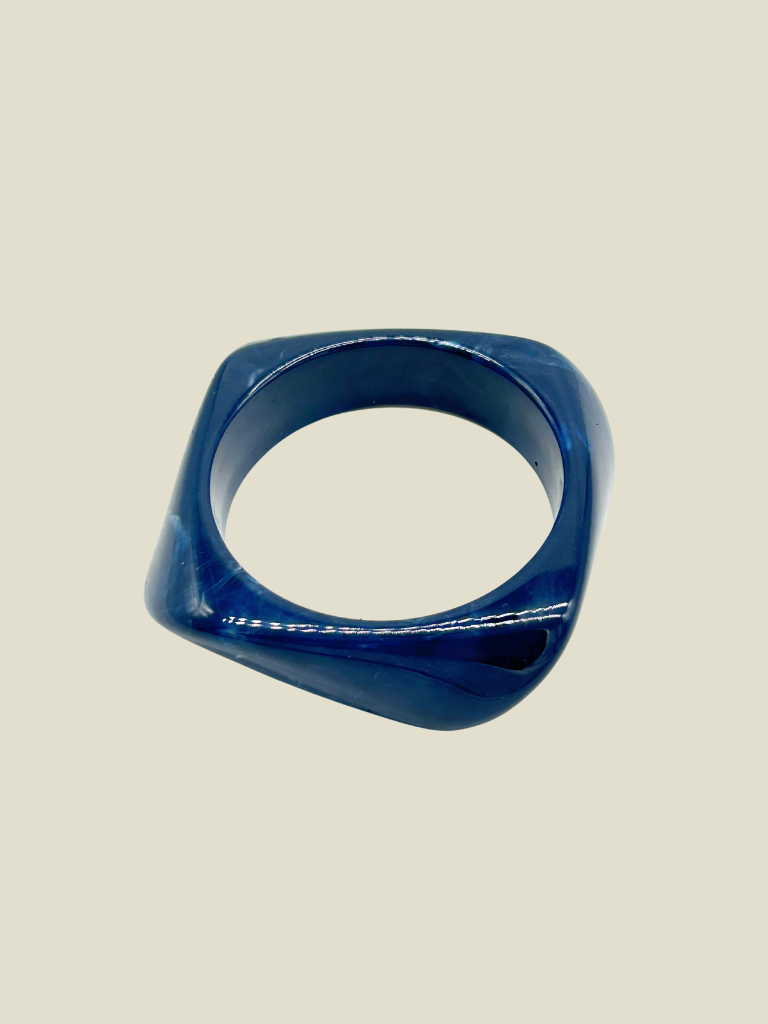 Bracelet Bangle Big Resin Dark Blue
