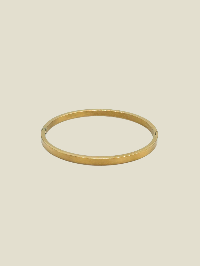 Bracelet Bangle Oval Matte Gold