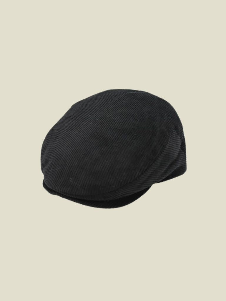 Women Flat Cap Casquette Rib Black