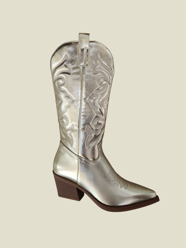 Shiny Cowboy Boots Gold