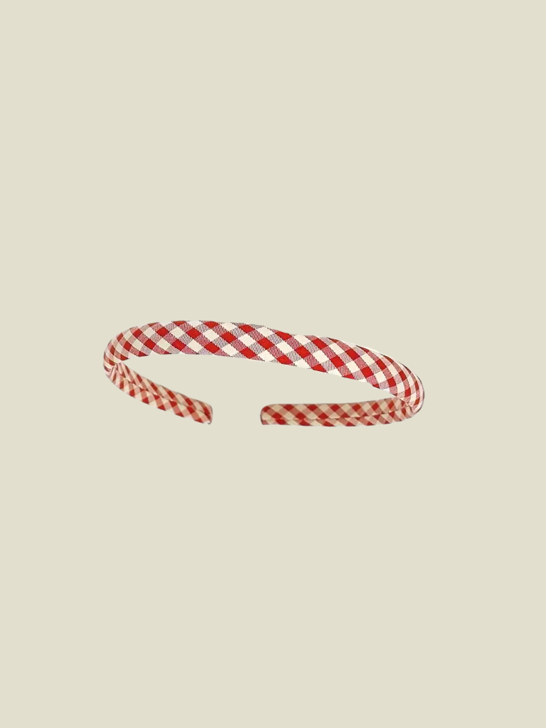Hair Band Checkered Red